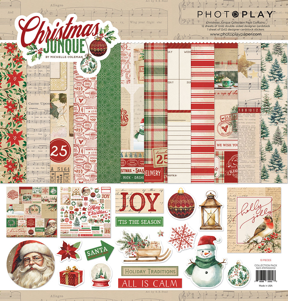 Photoplay CHRISTMAS JUNQUE 12”X12” Collection Pack