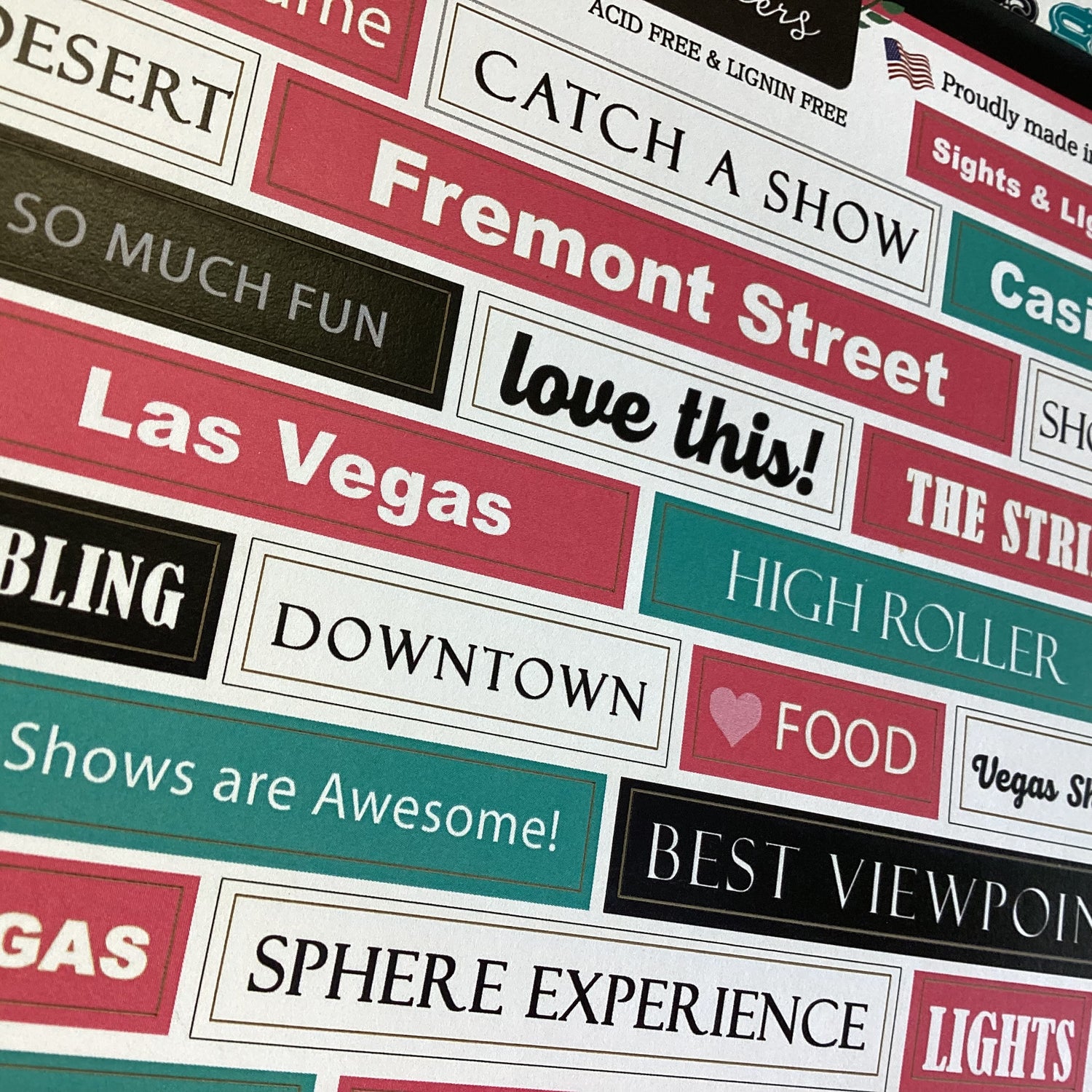 Scrapbook Customs VEGAS STICKERS 6X6 Wordbit Sticker 25pc