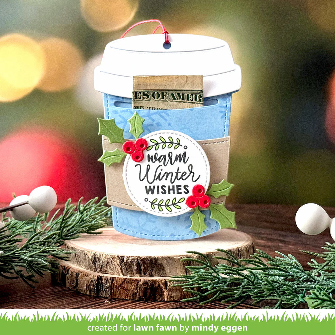 Lawn Cuts COFFEE CUP CARD HOLDER Custom Craft Dies 6pc