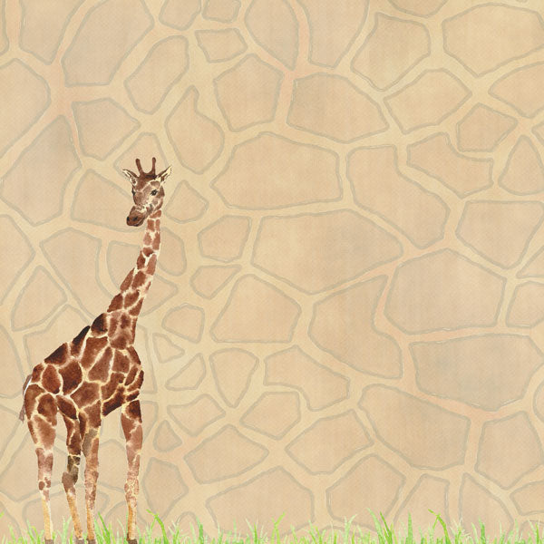 Scrapbook Customs SAFARI GIRAFFE 12&quot;X12&quot; Scrapbook Paper