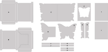 Crafters Companion BUTTERFLY BOX 3D Template 16pc