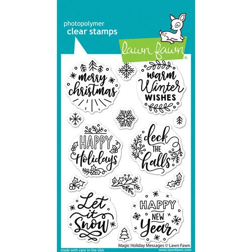 Lawn Fawn MAGIC HOLIDAY MESSAGES Stamp &amp; Die Set 23pc