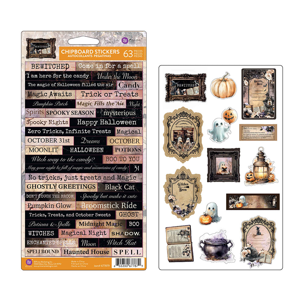 Prima BEWITCHED Chipboard Stickers 63pc