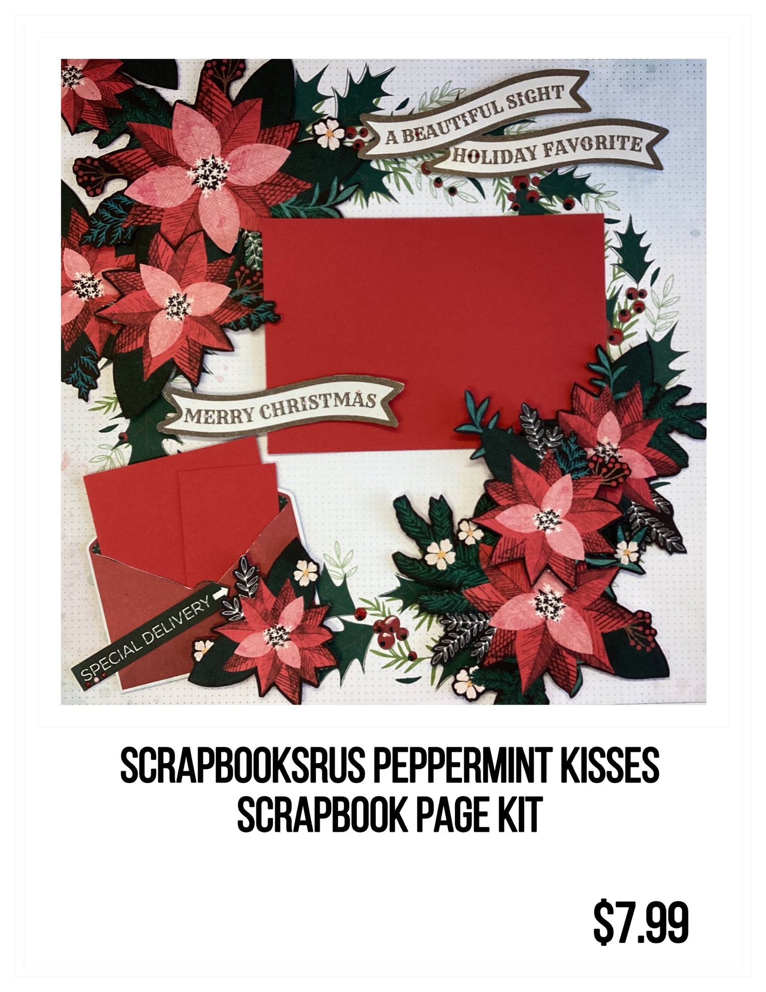 Scrapbooksrus PEPPERMINT KISSES Scrapbook Page Kit