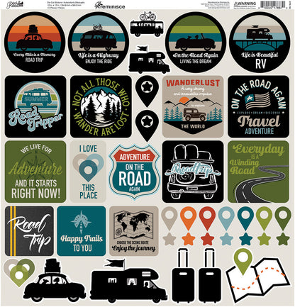 Reminisce ON THE ROAD 12&quot;X12&quot; DieCut Stickers 42pc