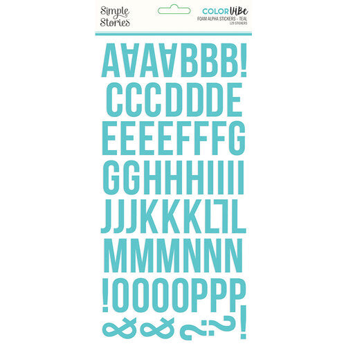 Simple Stories COLOR VIBE TEAL Foam Alpha Letter Stickers