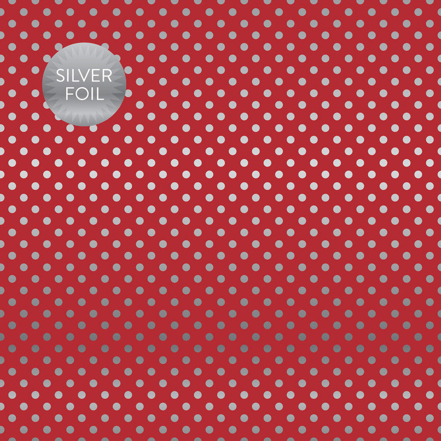 Echo Park RED SILVER FOIL 12&quot;X12&quot; Foiled Paper