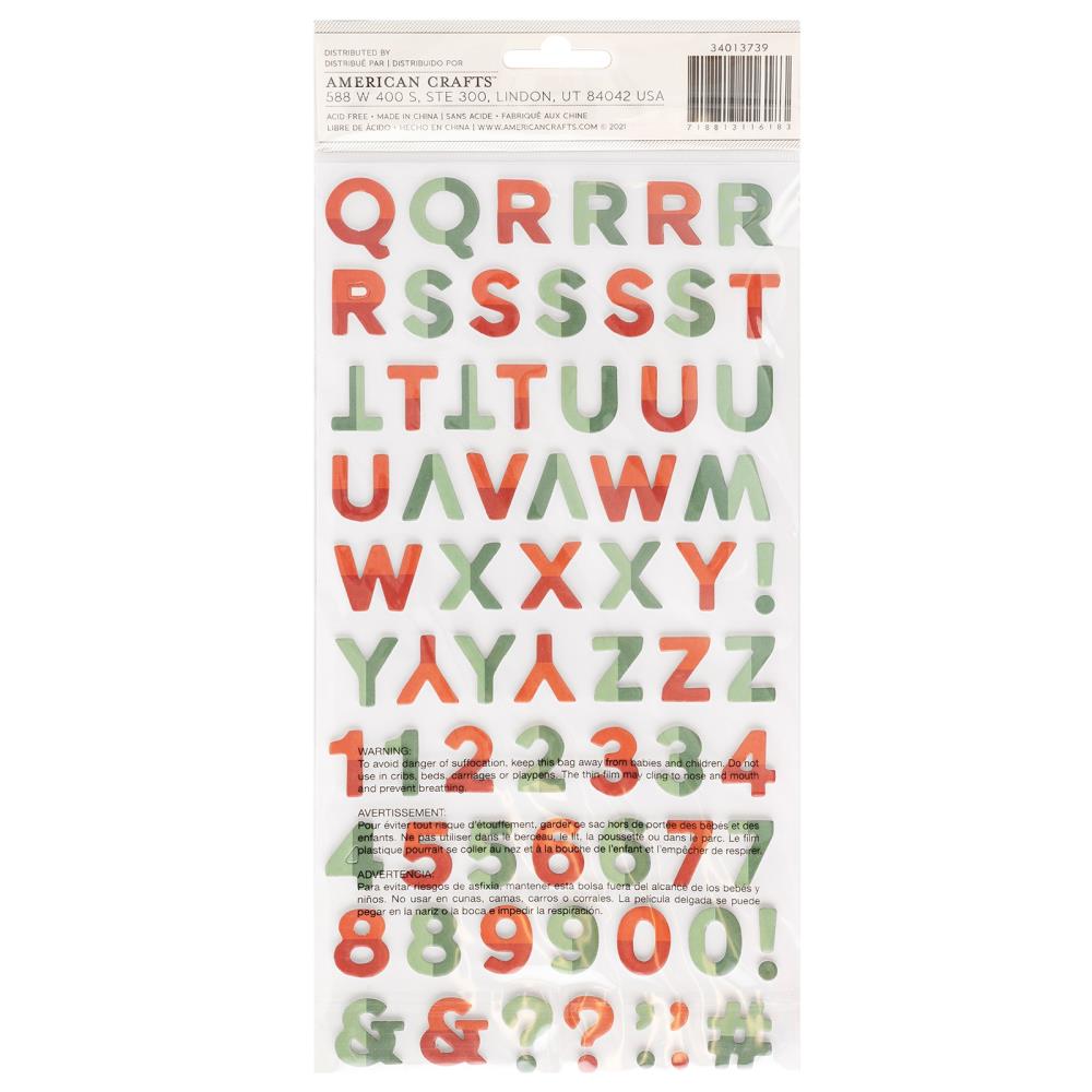 Thickers WARM &amp; COZY Foam And Cardstock Letter Stickers 146pc