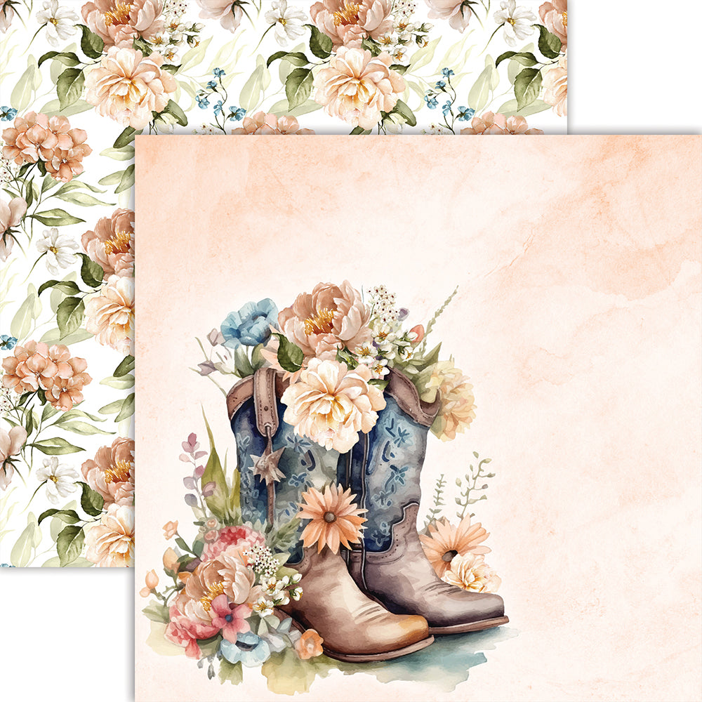 Reminisce Desert Rose RODEO QUEEN 12”X12&quot; Scrapbook Paper
