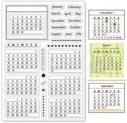 Small Stamps MINI CALENDAR Clear Stamps 27pc