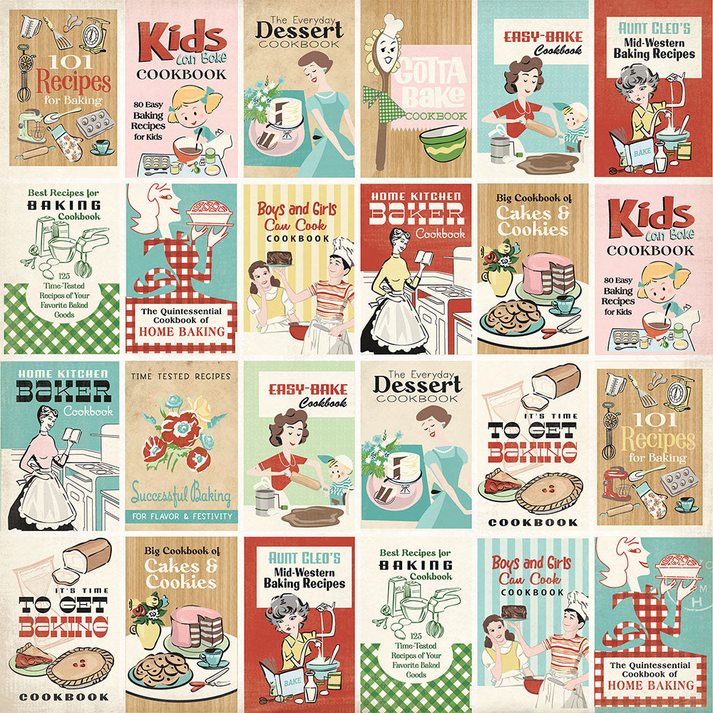 Carta Bella Roll With It COOK BOOKS 12"x12" Paper