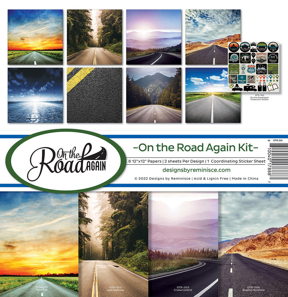 Reminisce ON THE ROAD AGAIN 12&quot;X12&quot; Scrapbook Kit 9pc