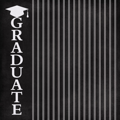 Scrapbook Customs GRADUATE VERTICAL MINI GRAD HATS 12”X12”Scrapbook Paper