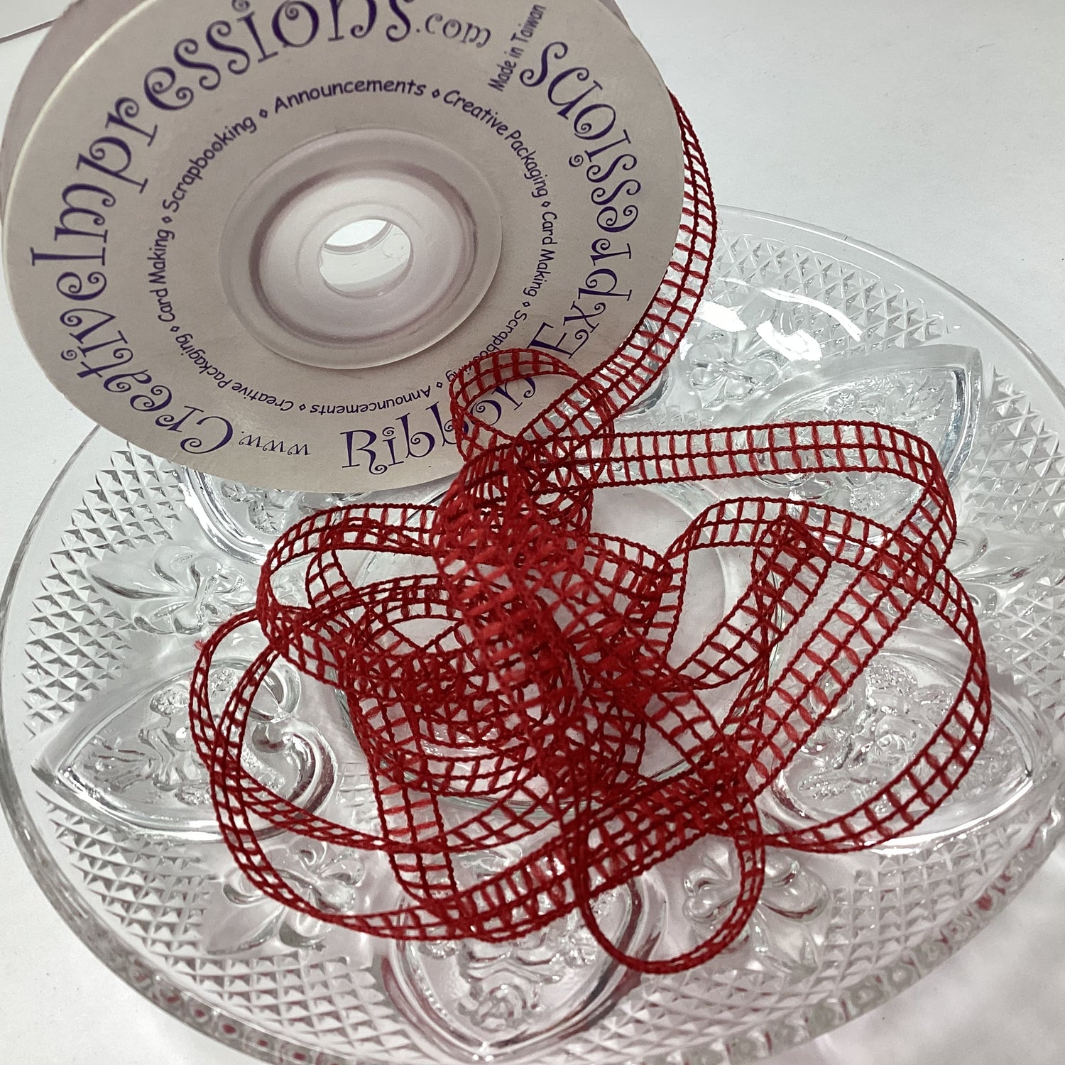 Creative Impressions 1/4” GRID RIBBON Trim 1 yard yd