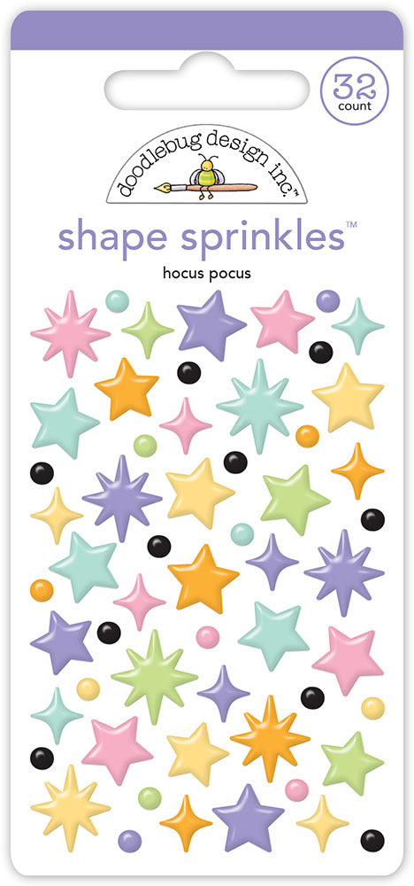 Doodlebug Sweet &amp; Spooky HOCUS POCUS Shape Sprinkles Star Stickers 56pc