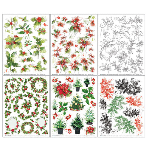 49 and Market CHRISTMAS SPECTACULAR 2023 Foliage Rub-on Transfer Set 6 sheets