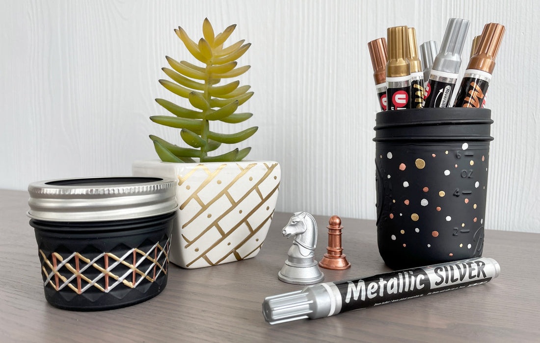 U Mark Metallic SILVER GOLD Paint Markers
