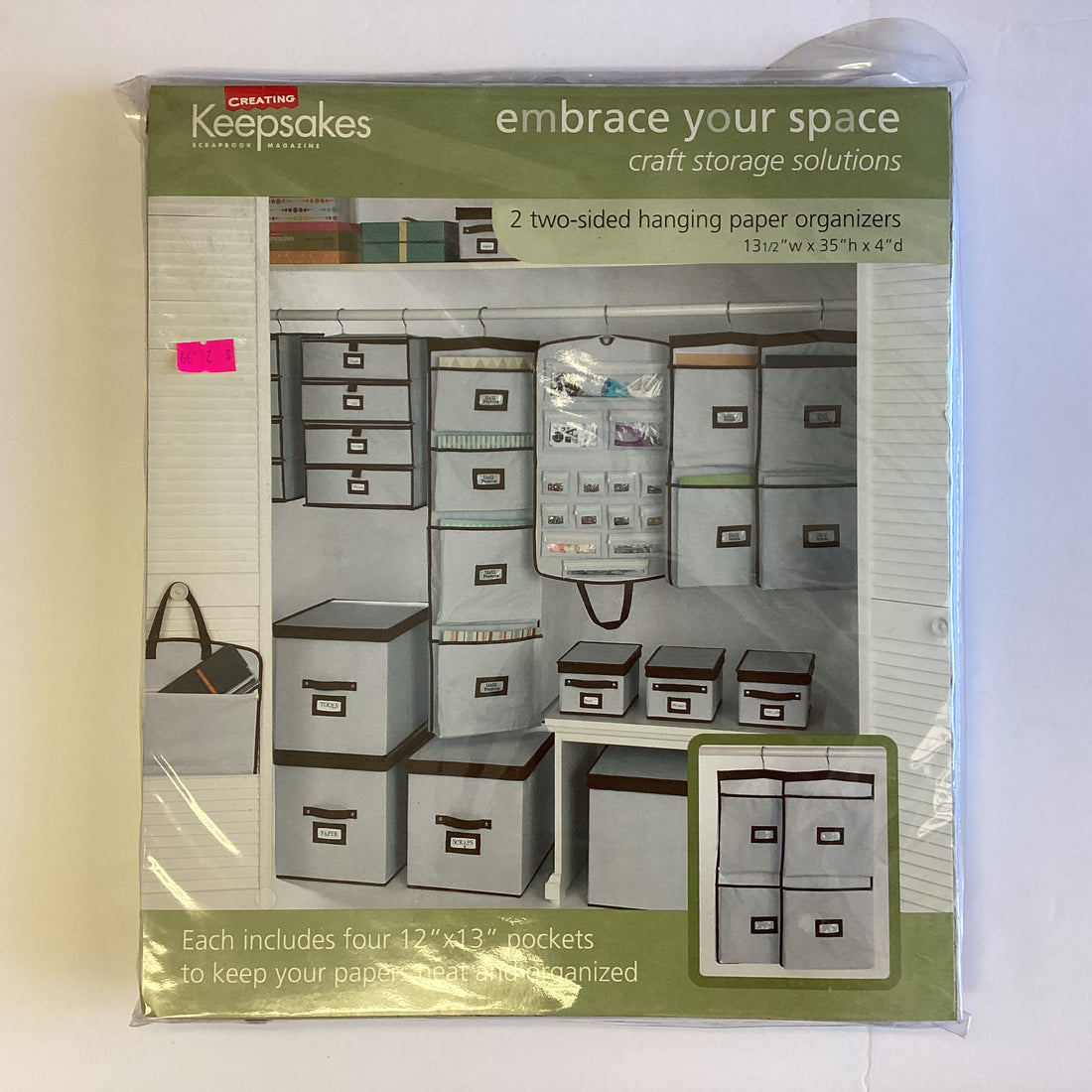 Creating Keepsakes HANGING PAPER ORGANIZERS Two-Sided 12”X13” Pockets