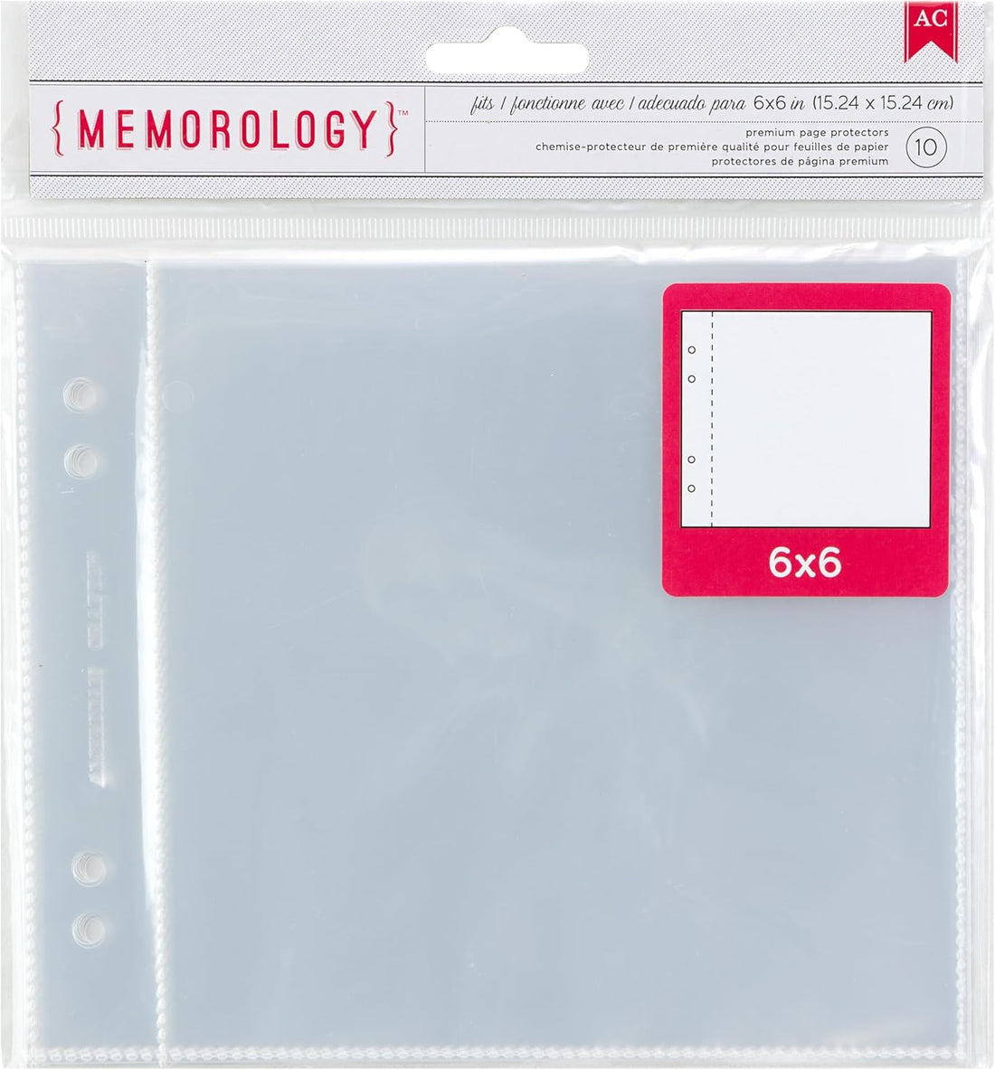 American Crafts MEMOROLOGY 6”X6” Premium Page Protectors 10pc