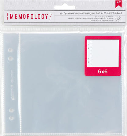 American Crafts MEMOROLOGY 6”X6” Premium Page Protectors 10pc
