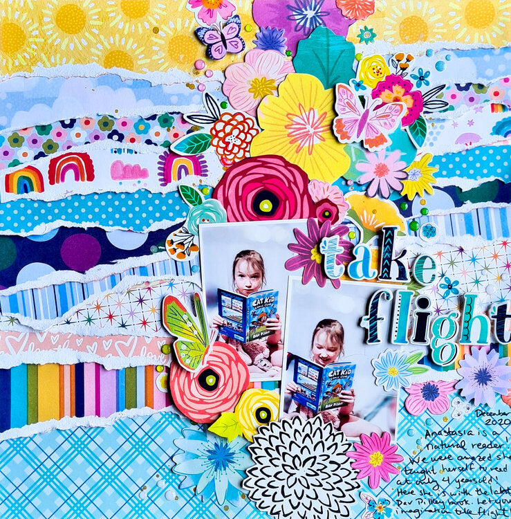 Shimelle Main Character Energy BLUE SKIES 12"X12" Scrapbook Paper