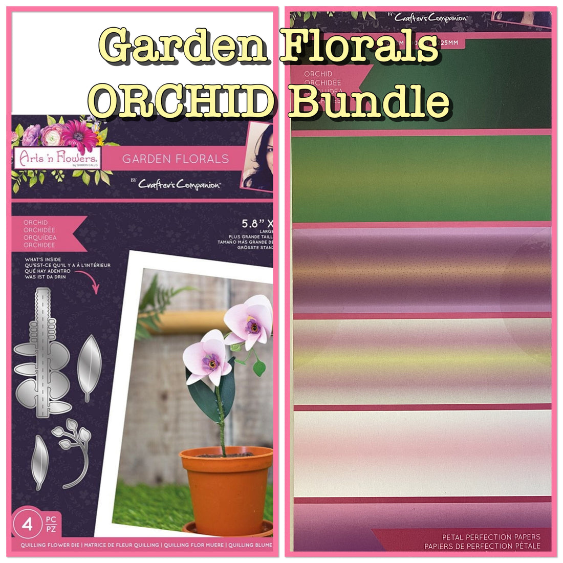 Crafter’s Companion Garden Florals ORCHID BUNDLE Flower Die