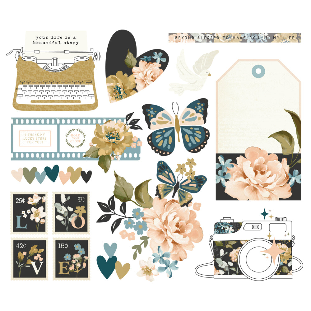 Simple Stories REMEMBER Big Bits Diecut Ephemera 17pc