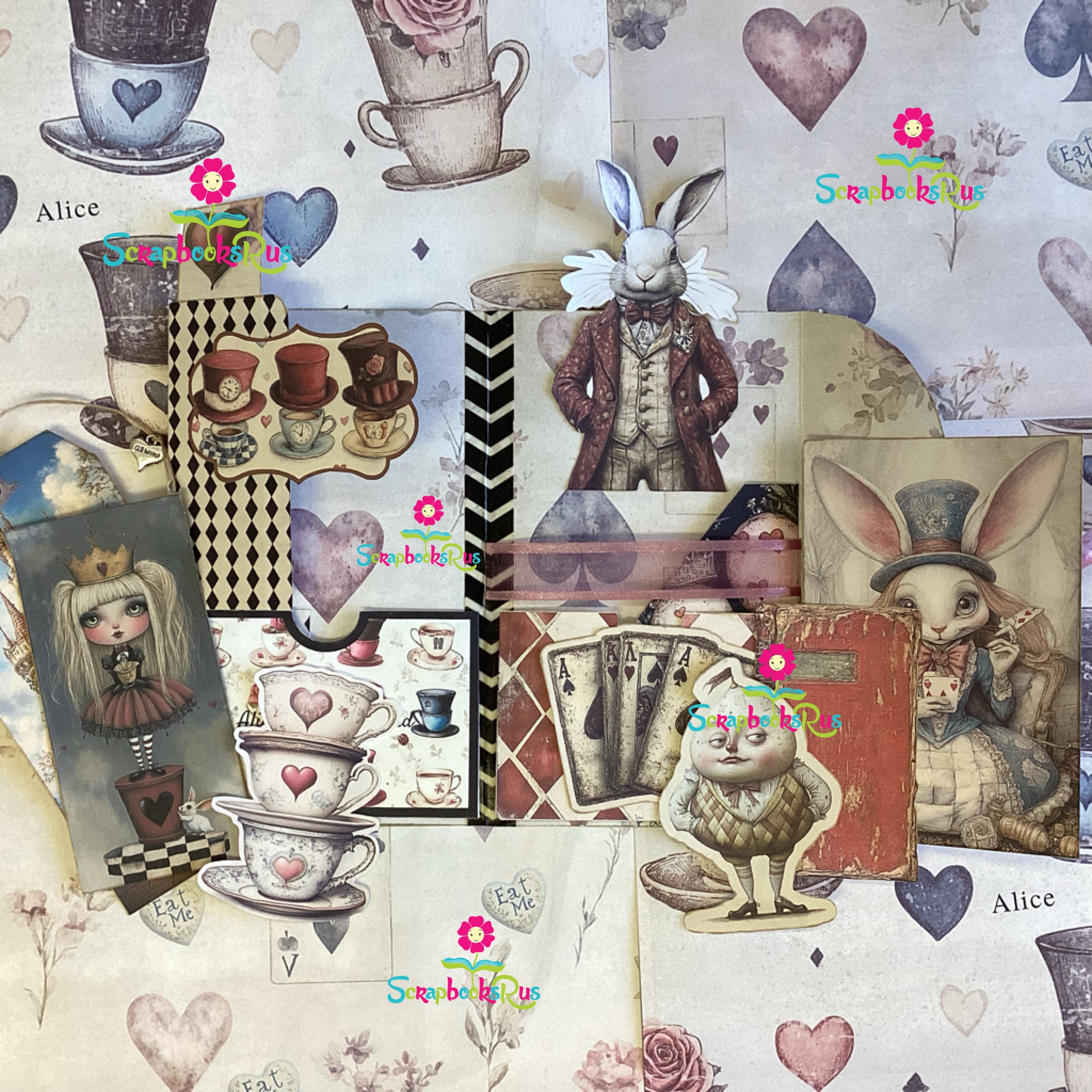 Scrapbooksrus ALICE IN WONDERLAND FOLIO KIT Using By Jen Elements