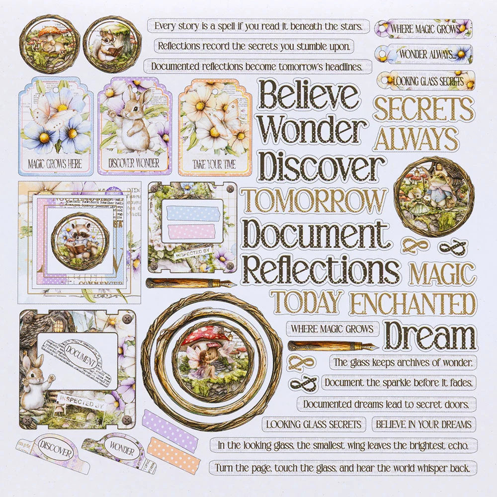 49 and Market THE LOOKING GLASS Chipboard Assortment 53pc