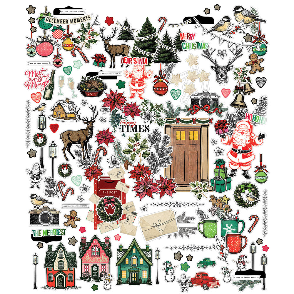 49 and Market Vicki Boutin MISTLETOE &amp; MEMORIES Icons And Titles Ephemera Set