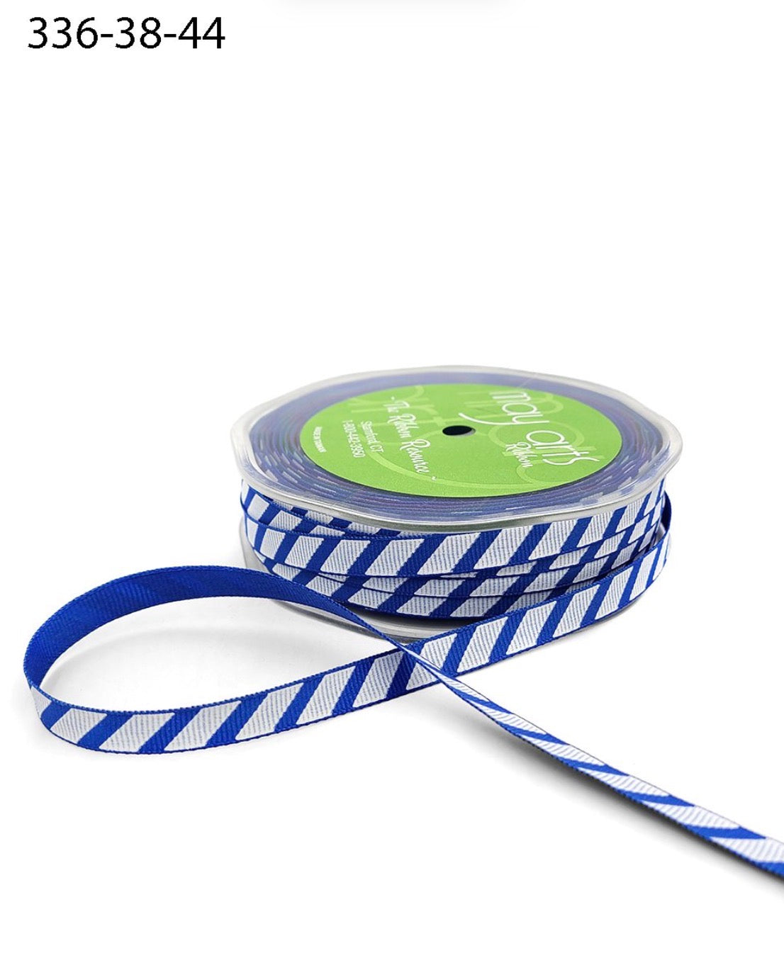 May Arts 3/8” DIAGONAL STRIPE Ribbon 1 yard yd