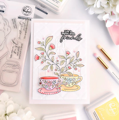Pinkfresh Studio GET WELL SOON Clear Stamp &amp; Die Set 7pc