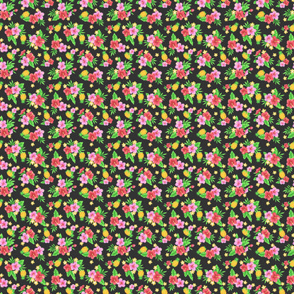 Scrapbook Customs DARK TROPICAL PINEAPPLE HIBISCUS 12X12 Scrapbook Paper