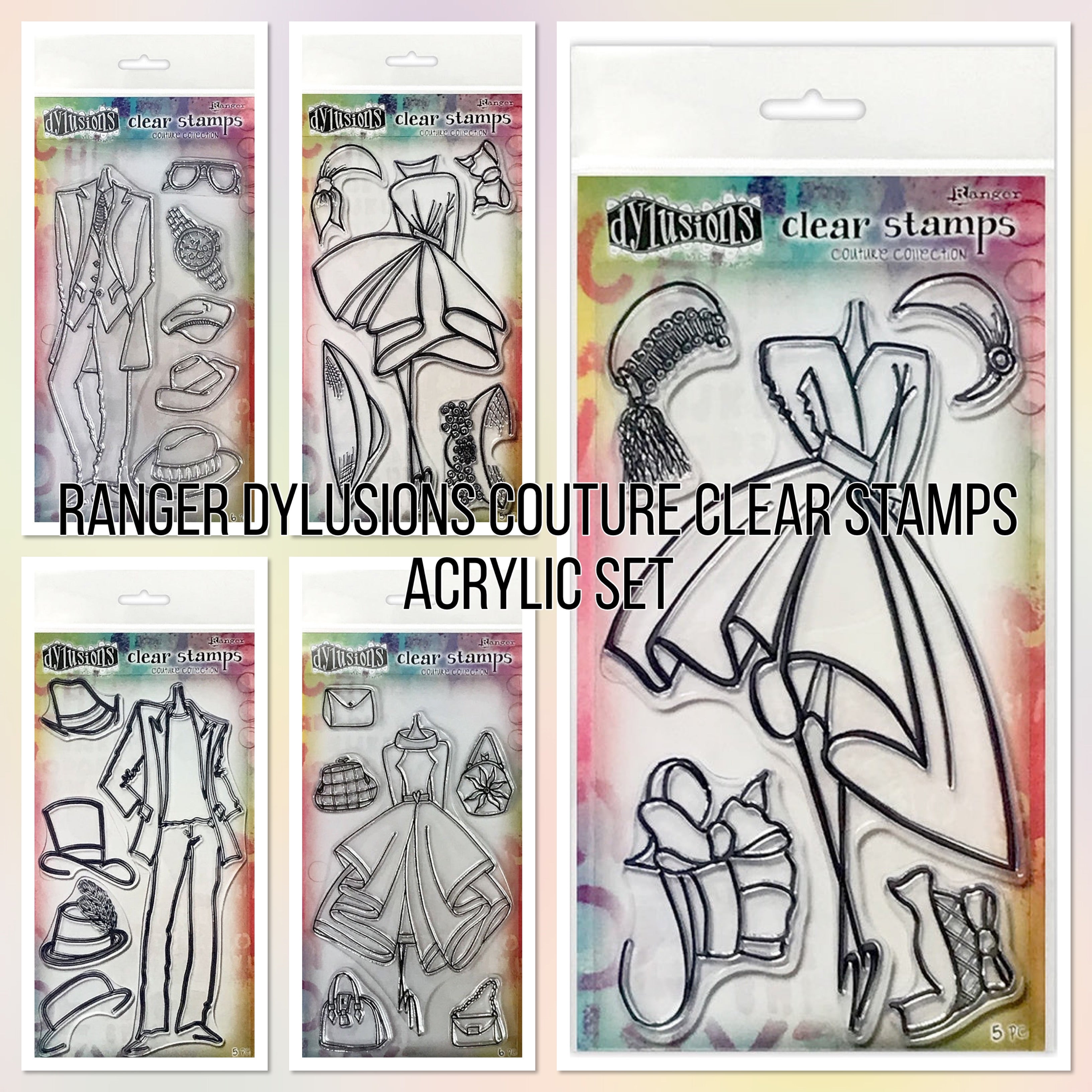 Ranger DYLUSIONS COUTURE CLEAR STAMPS Acrylic Set