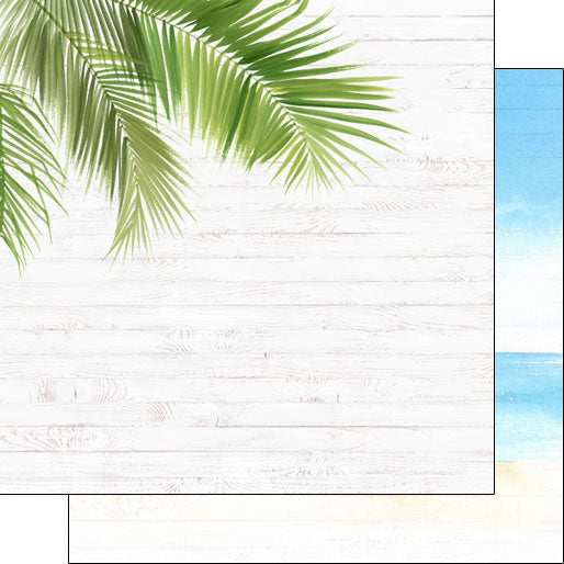 VACAY CORNER FRONT & BEACH LEFT 12"X12" Scrapbook Paper