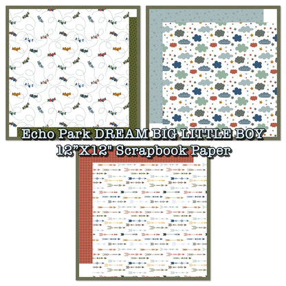 Echo Park DREAM BIG LITTLE BOY 12”X12&quot; Scrapbook Paper