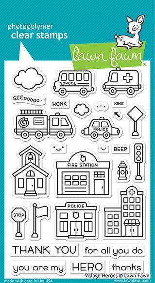 Lawn Fawn VILLAGE HEROES Stamp &amp; Die Set