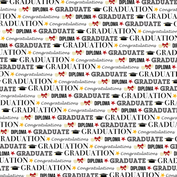 Scrapbook Customs CONGRATULATIONS GRADUATE 12”X12” Paper Pack 12pc