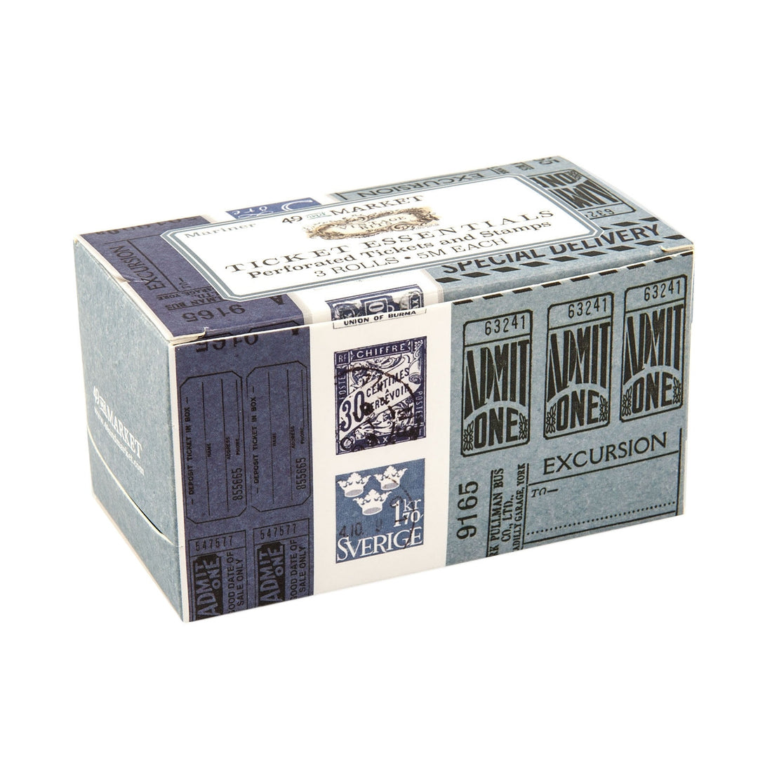 49 and Market Vintage Bits TICKET ESSENTIALS MARINER Perforated Tickets & Stamps 3 Rolls @Scrapbooksrus