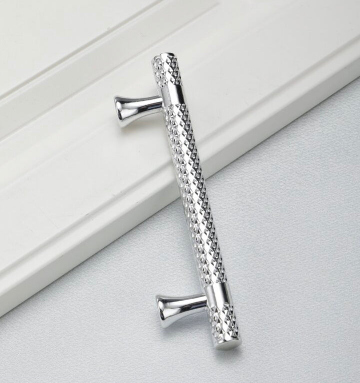 Silver Metallic Plastic CABINET HANDLE DIAMOND