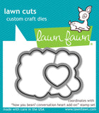Lawn Fawn HOW YOU BEAN? CONVERSATION HEART ADD-ON Stamps & Die SET