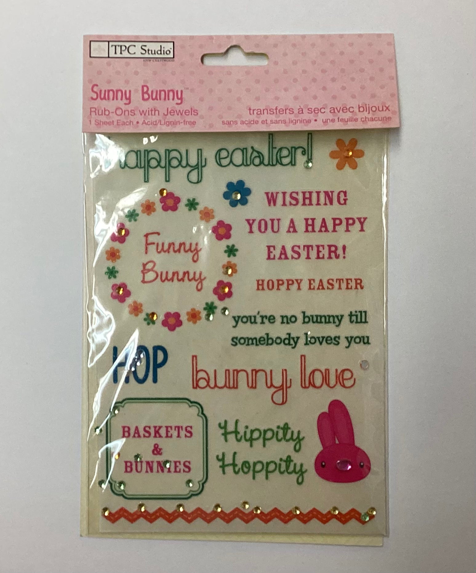 TPC Studio SUNNY BUNNY Rub-Ons With Jewels