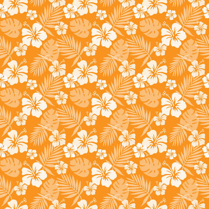 HIBISCUS ORANGE Tropical Floral 12”X12” Paper Scrapbook Customs