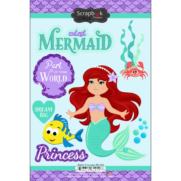 WATER PRINCESS KIT Ariel Little Mermaid 9pc