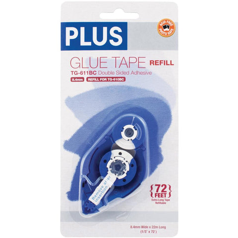 PLUS Glue Tape Runner REFILL Double Sided Permanent Adhesive 72ft Long