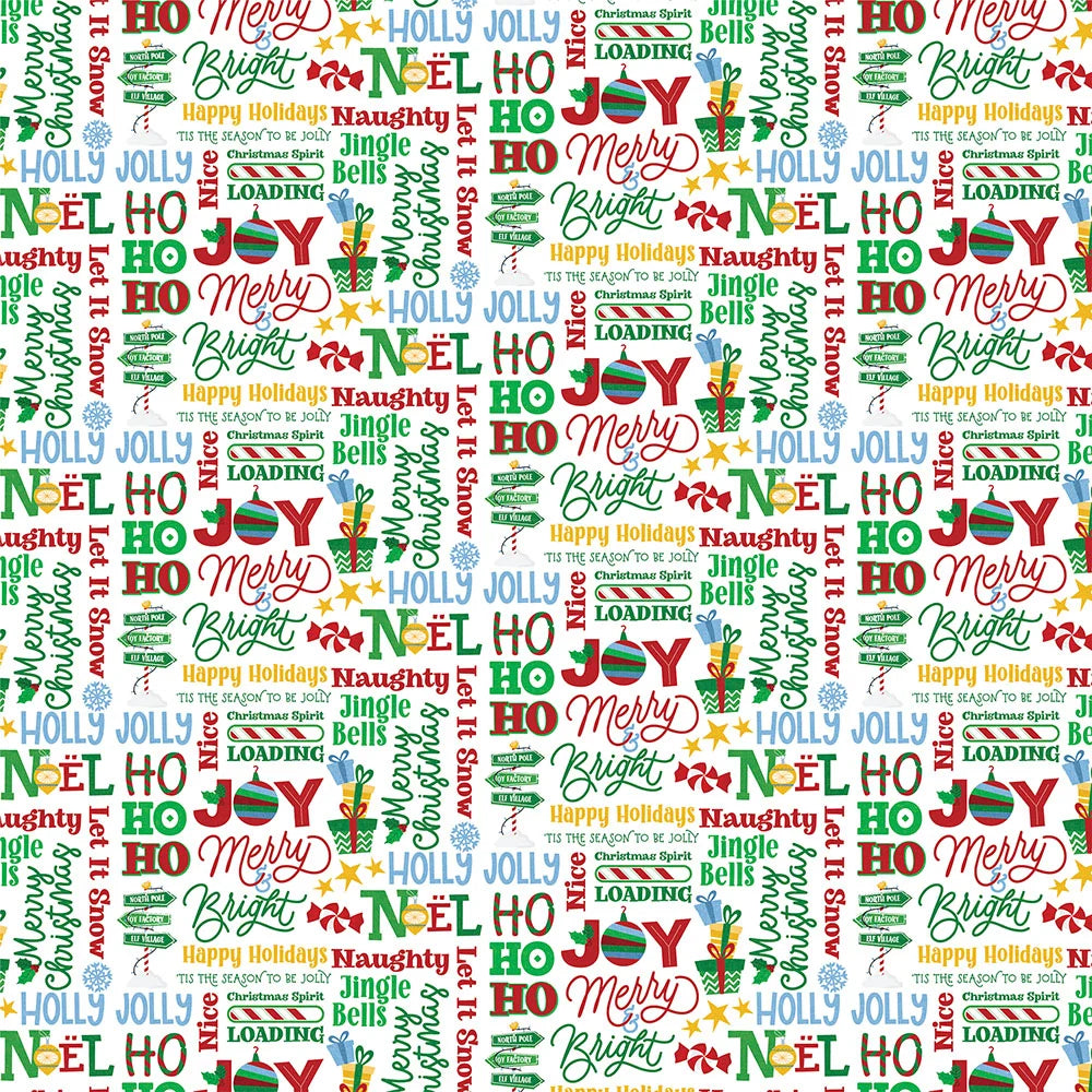 Photoplay Santa Please Stop Here CHRISTMAS COUNTDOWN 12X12 Scrapbook Paper