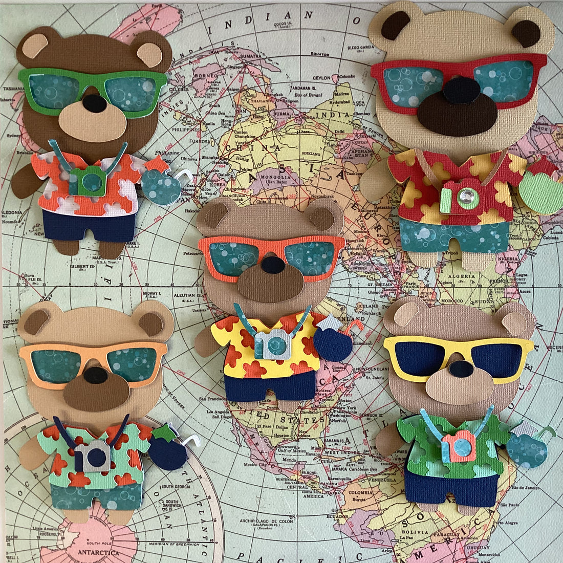Scrapbooksrus Teddy Bear TOURIST Die Cut Embellishment