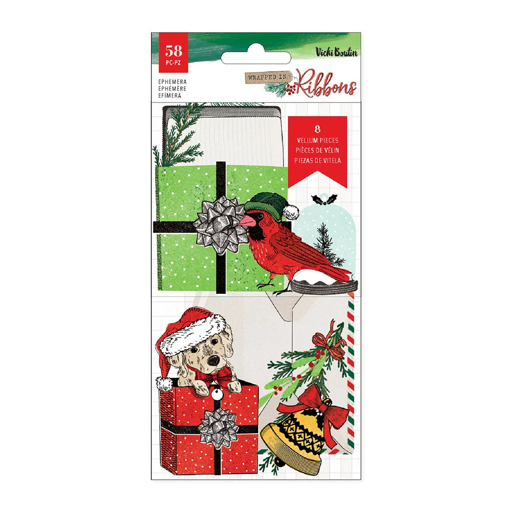 Vicki Boutin WRAPPED IN RIBBONS Ephemera 58pc