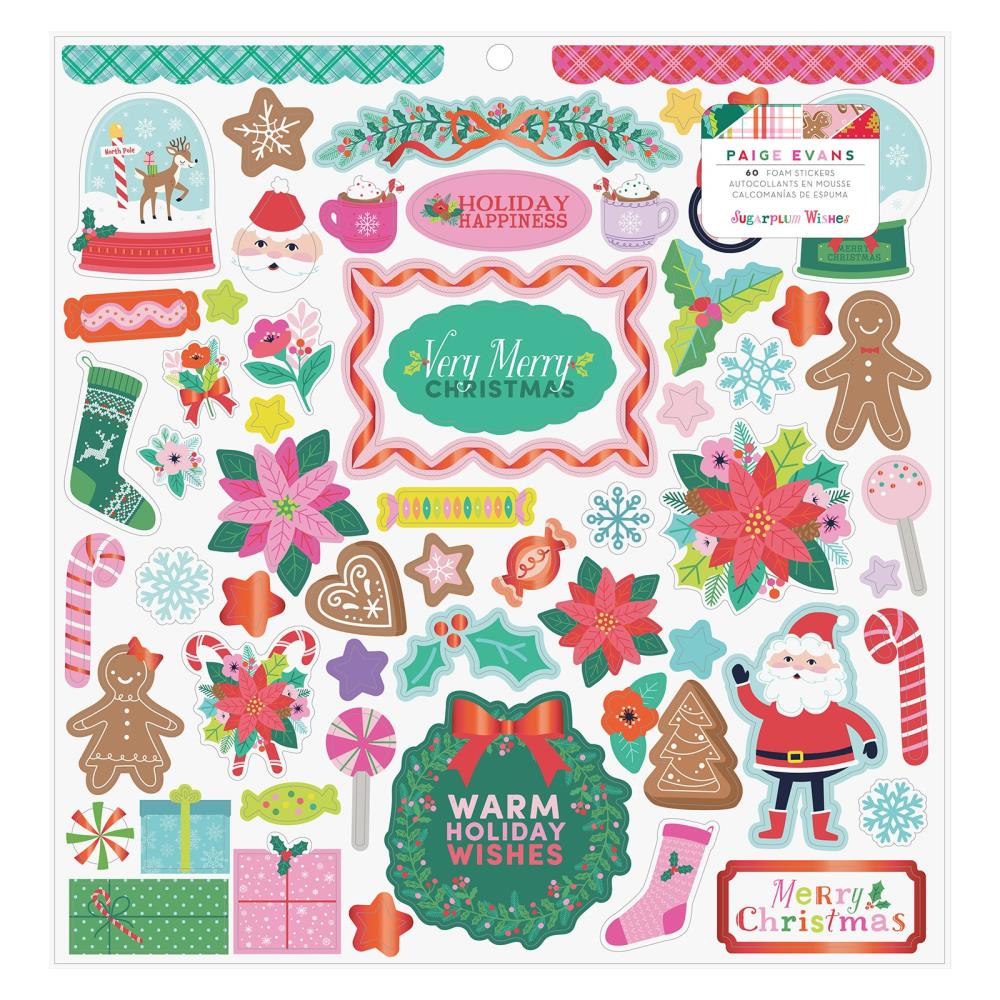 Paige Evans SUGARPLUM WISHES FOAM STICKERS 12&quot;X12&quot; 60pc