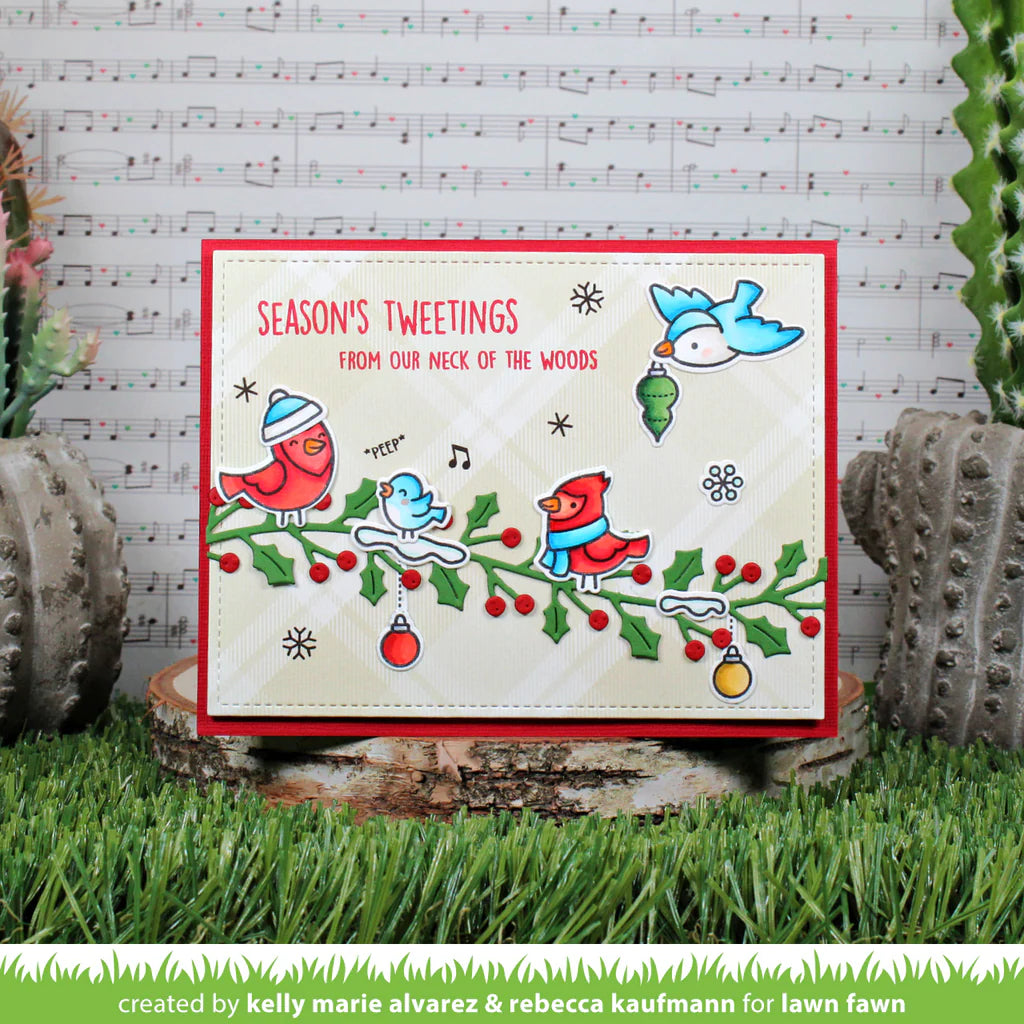 Lawn Fawn WINTER BIRDS Stamps &amp; Die SET